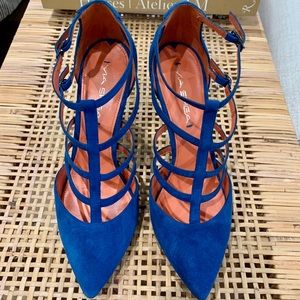 *LAST CHANCE* - Via Spiga Strapped Suede Heels